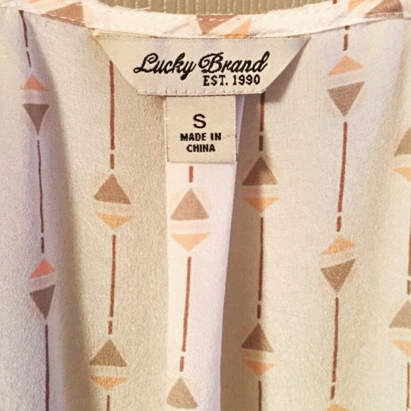 Lucky Brand Sheer Flowy Pattered Top - Picture 2 of 4